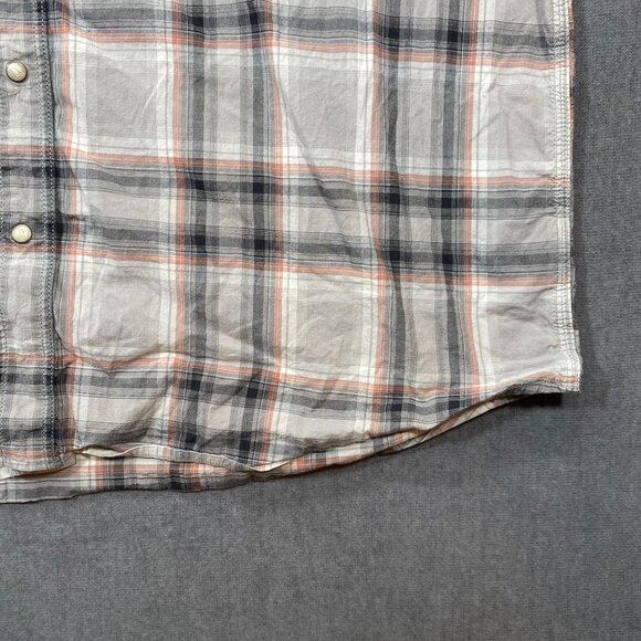 Carhartt Mens Relaxed Fit Plaid Button-Down Shirt 2XL Gray/Orange Cotton Blend - Picture 7 of 13